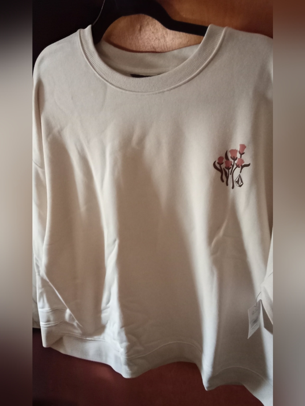 Volcom Cream Crewneck Pullover with Subtle Logo Tag